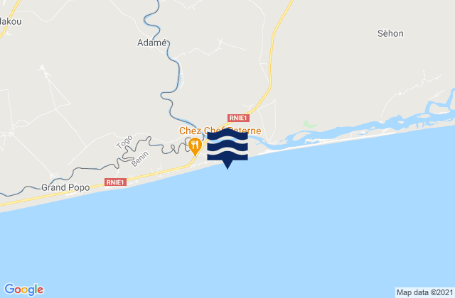 Grand-Popo, Beninの潮見表地図