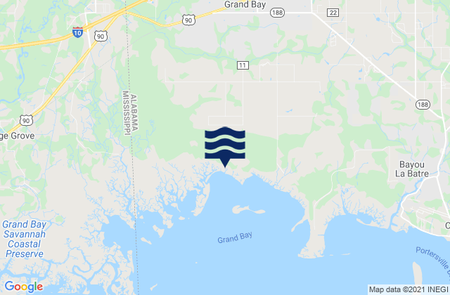 Grand Bay, United Statesの潮見表地図