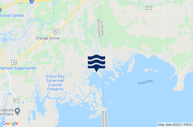 Grand Bay Nerr Mississippi Sound, United Statesの潮見表地図