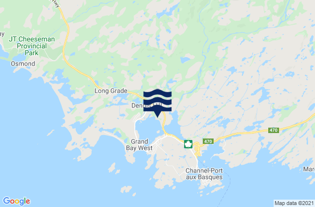 Grand Bay, Canadaの潮見表地図