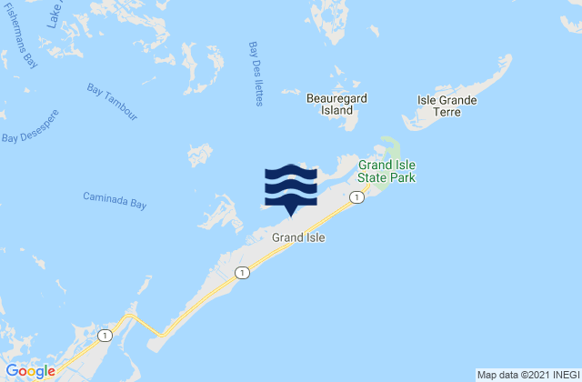 Grand Isle, United Statesの潮見表地図