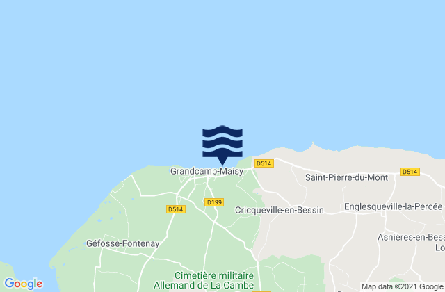 Grandcamp-Maisy, Franceの潮見表地図