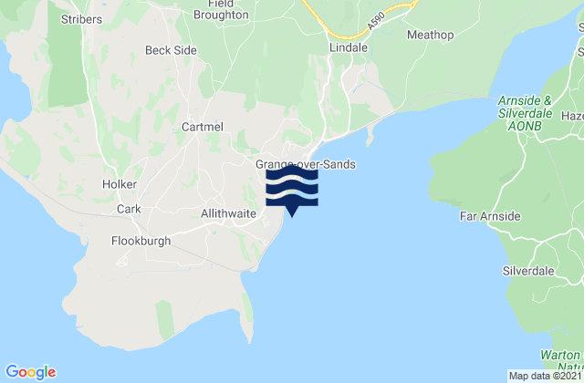Grange-over-Sands, United Kingdomの潮見表地図
