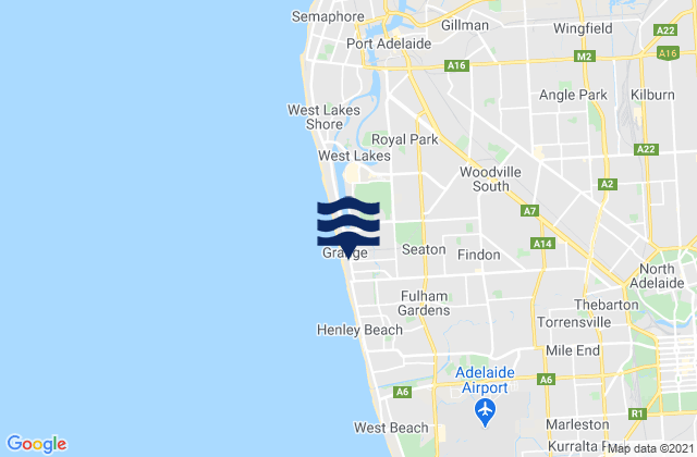 Grange, Australiaの潮見表地図