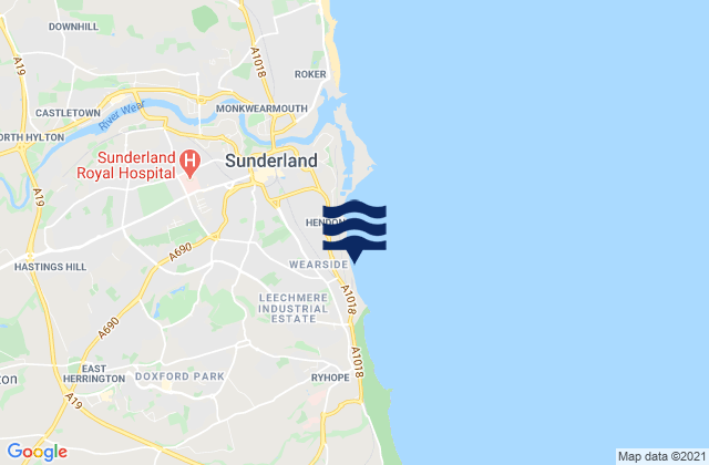 Grangetown Beach, United Kingdomの潮見表地図