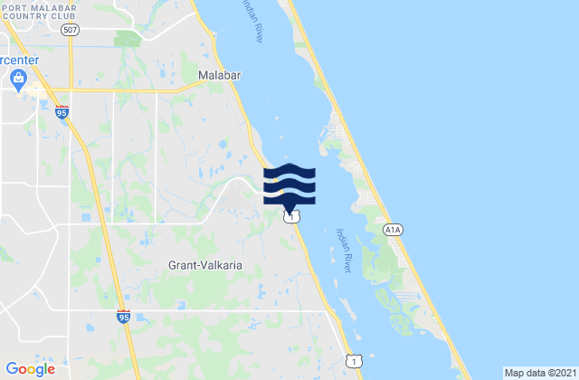 Grant-Valkaria, United Statesの潮見表地図