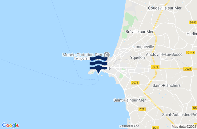 Granville Port, Franceの潮見表地図