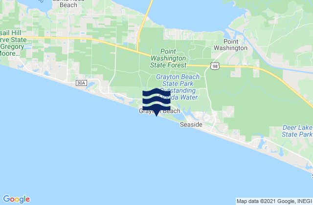 Grayton Beach, United Statesの潮見表地図