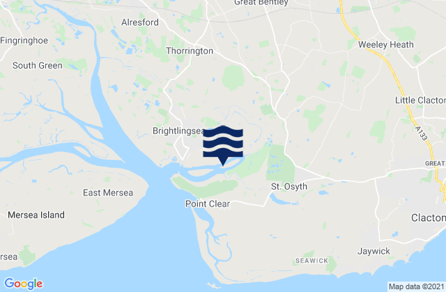 Great Bentley, United Kingdomの潮見表地図