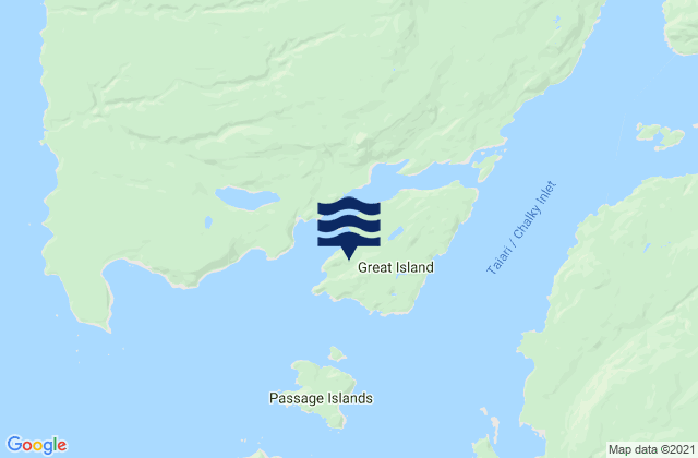 Great Island, New Zealandの潮見表地図