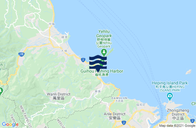 Green Bay, Taiwanの潮見表地図