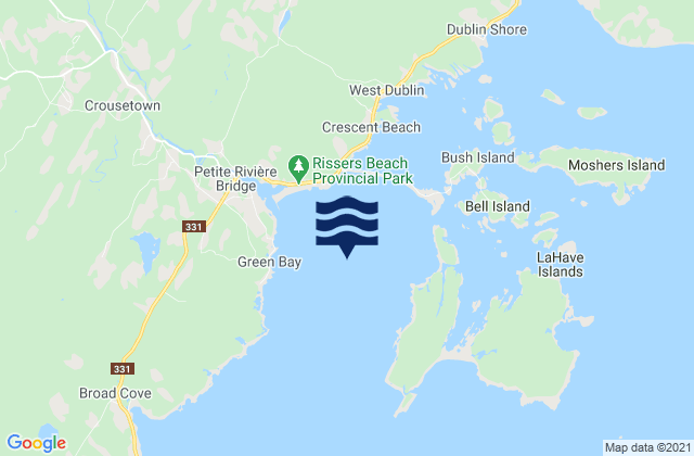 Green Bay, Canadaの潮見表地図