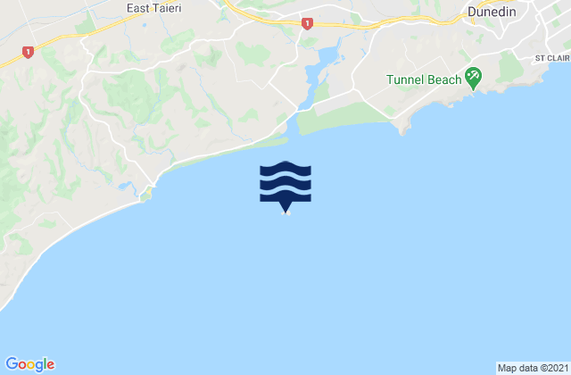 Green Island, New Zealandの潮見表地図