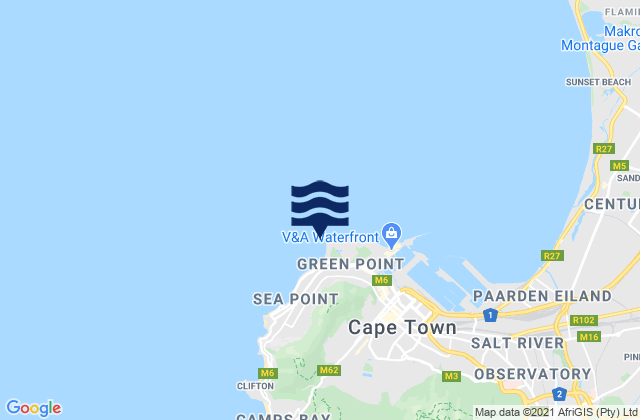 Green Point, South Africaの潮見表地図