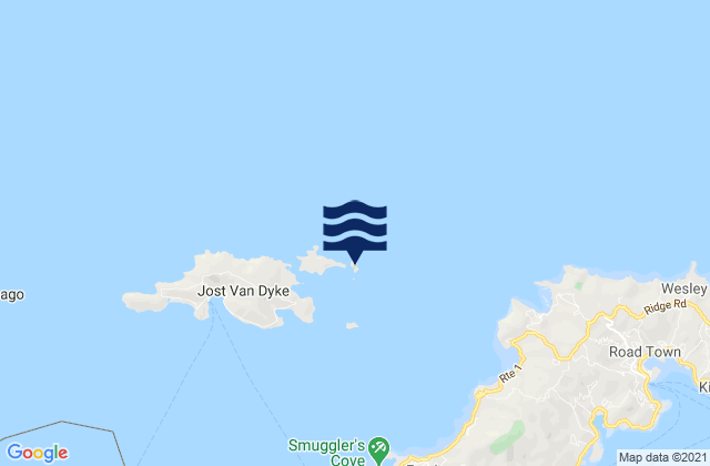 Green cay, U.S. Virgin Islandsの潮見表地図