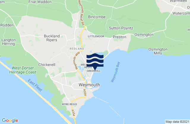 Greenhill Beach, United Kingdomの潮見表地図