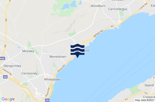 Greenisland, United Kingdomの潮見表地図