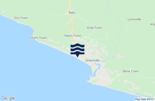 Greenville District, Liberiaの潮見表地図