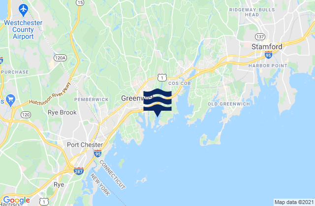 Greenwich, United Statesの潮見表地図