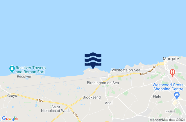 Grenham Bay Beach, United Kingdomの潮見表地図