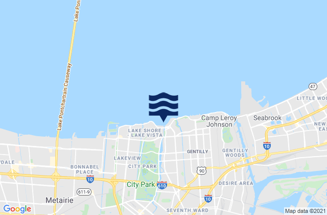 Gretna, United Statesの潮見表地図