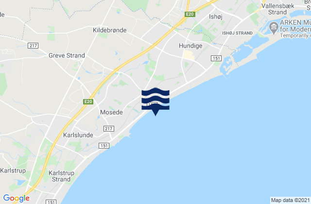Greve, Denmarkの潮見表地図