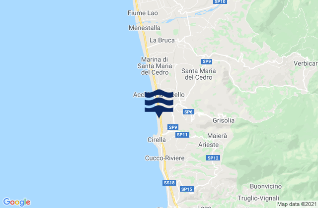 Grisolia, Italyの潮見表地図