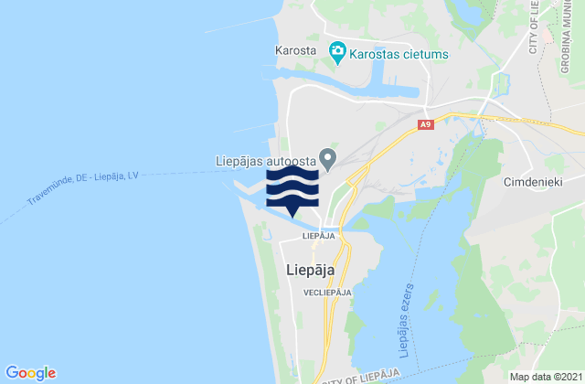 Grobiņas Novads, Latviaの潮見表地図
