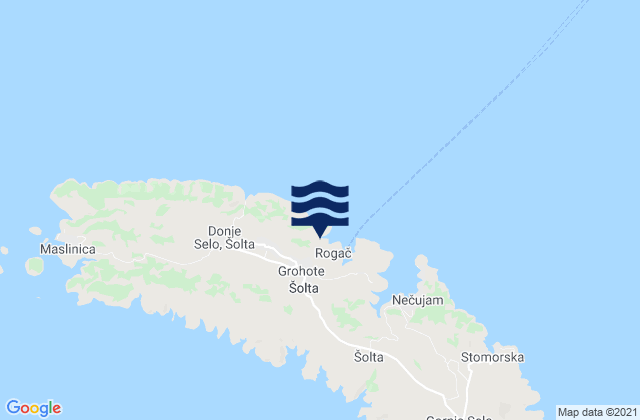 Grohote, Croatiaの潮見表地図