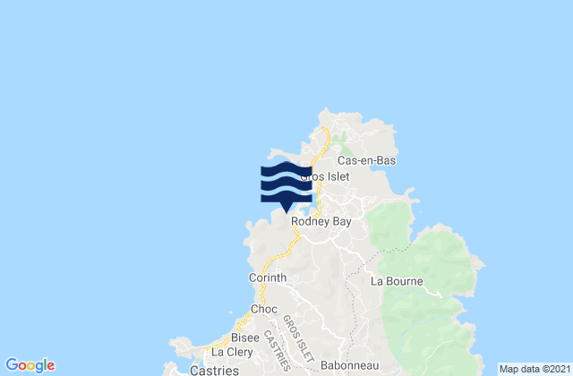 Gros-Islet, Saint Luciaの潮見表地図