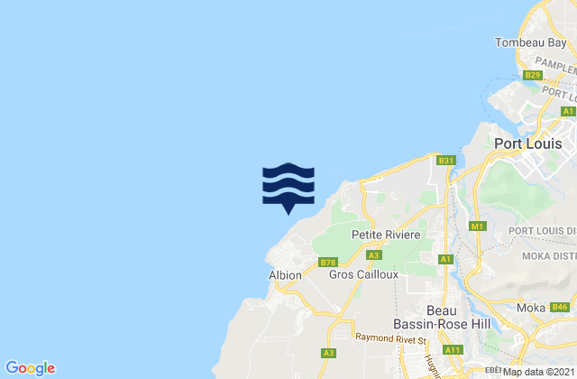 Gros Cailloux, Mauritiusの潮見表地図