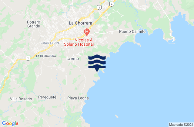 Guadalupe, Panamaの潮見表地図