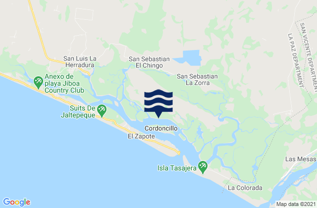 Guadalupe, El Salvadorの潮見表地図