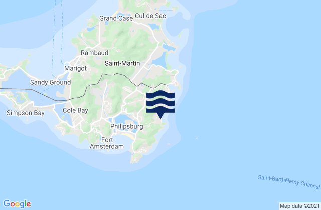 Guana Bay, U.S. Virgin Islandsの潮見表地図