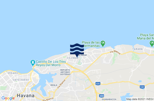 Guanabacoa, Cubaの潮見表地図