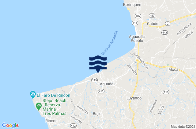 Guaniquilla Barrio, Puerto Ricoの潮見表地図