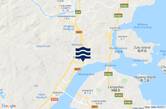 Guantou, Chinaの潮見表地図