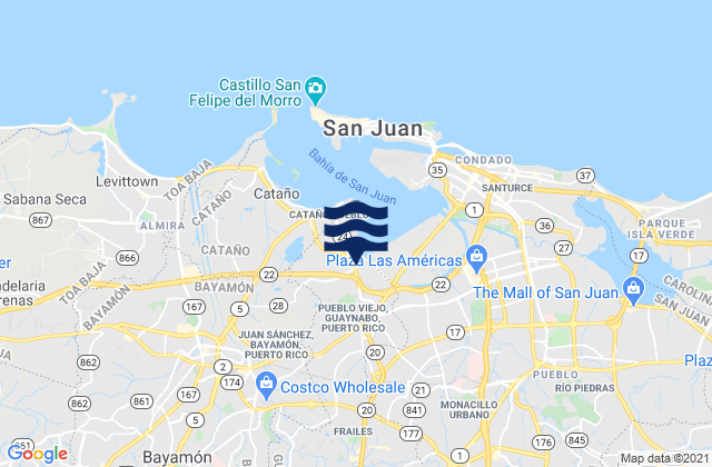Guaraguao Barrio, Puerto Ricoの潮見表地図