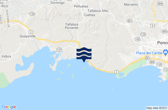 Guaraguao Barrio, Puerto Ricoの潮見表地図