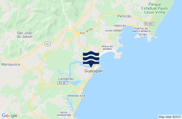 Guarapari, Brazilの潮見表地図