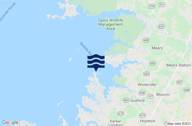 Guard Shore, United Statesの潮見表地図