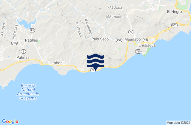 Guardarraya Barrio, Puerto Ricoの潮見表地図