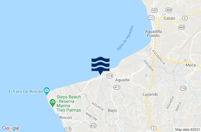Guayabo Barrio, Puerto Ricoの潮見表地図