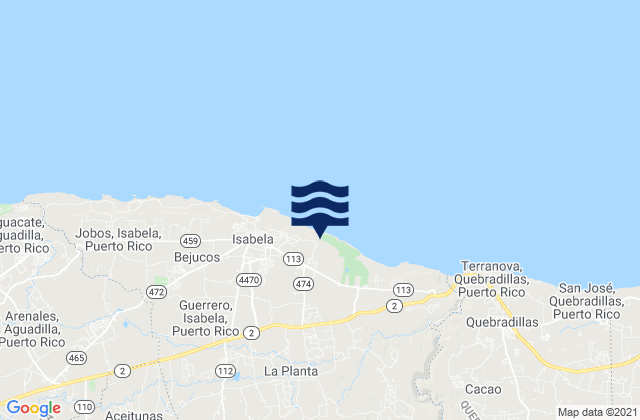 Guayabos Barrio, Puerto Ricoの潮見表地図