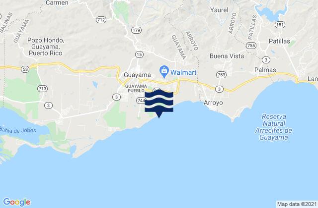 Guayama Barrio-Pueblo, Puerto Ricoの潮見表地図