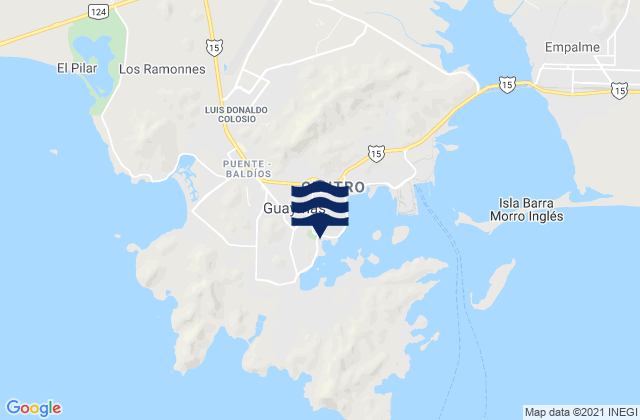Guayamas, Mexicoの潮見表地図