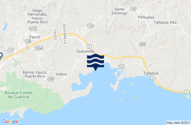 Guayanilla Barrio-Pueblo, Puerto Ricoの潮見表地図