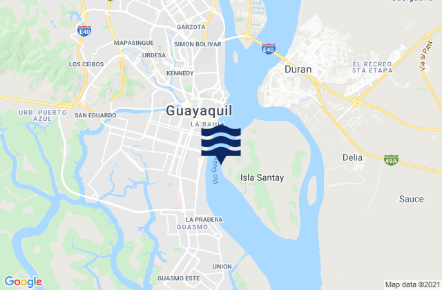 Guayaquil, Ecuadorの潮見表地図