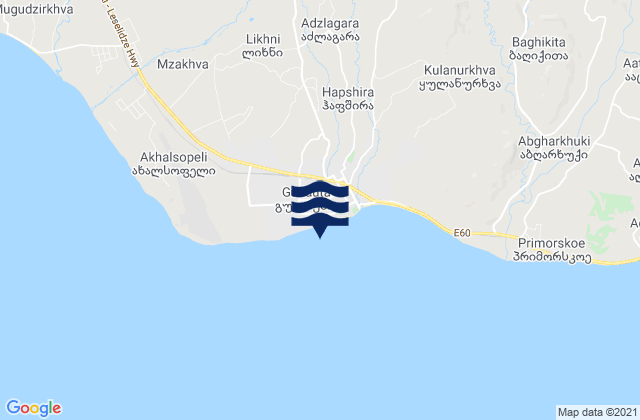 Gudauta, Georgiaの潮見表地図
