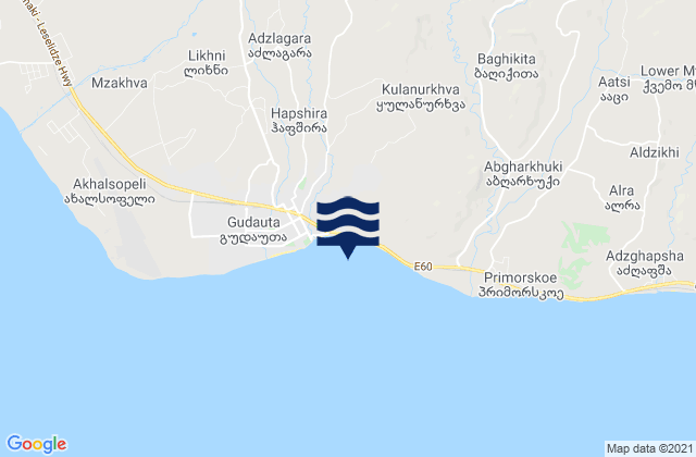 Gudauta District, Georgiaの潮見表地図